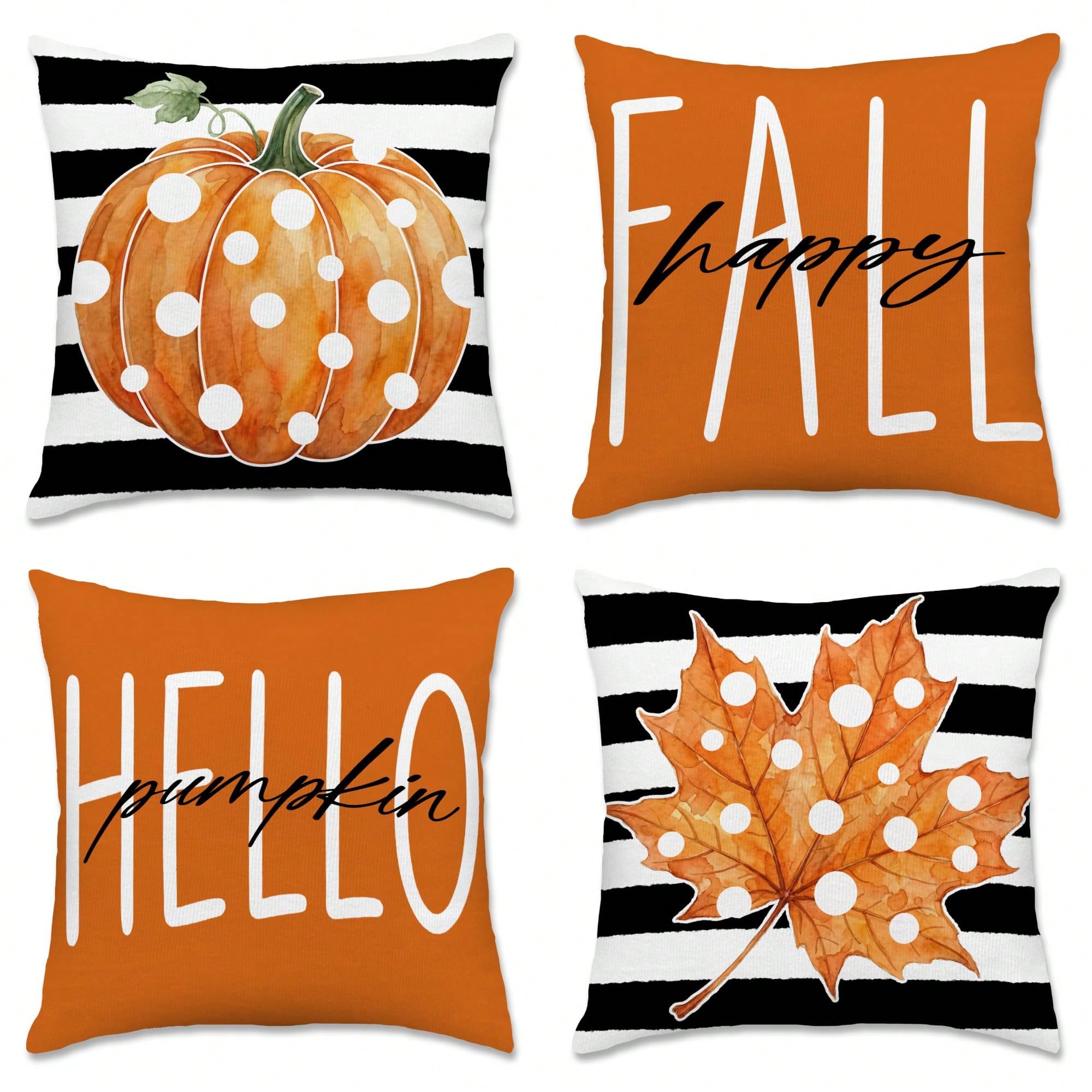 4 Pcs Fall Pillow Cases 18x18