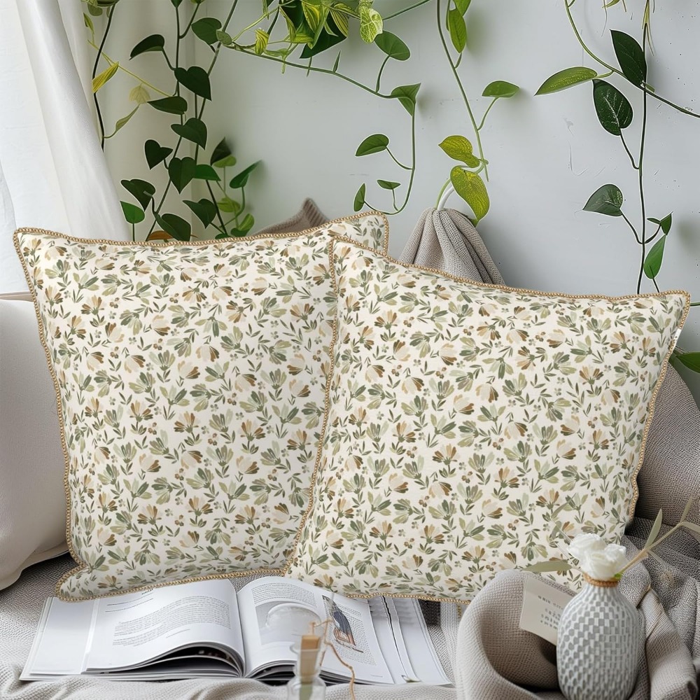 Sage-Green-Beige-Floral-Soft-V - đánh giá và giá Pillow Insert 18X18